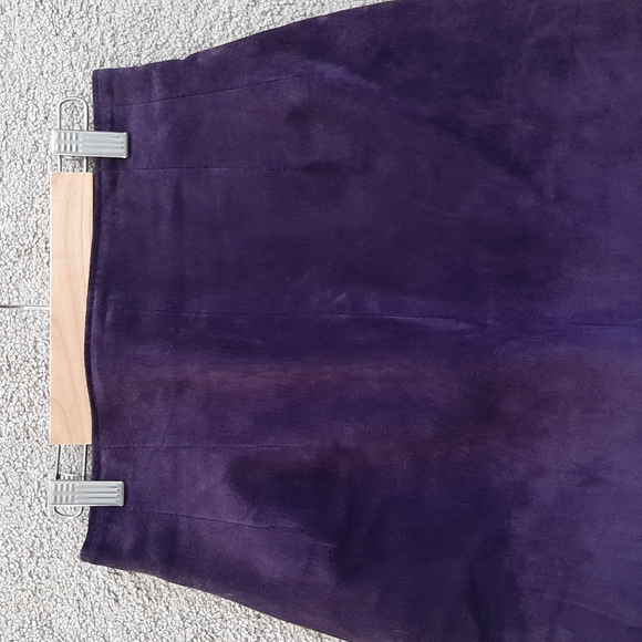 Women's Vintage Purple Suede Danier Midi Pencil Skirt Size 4 - Picture 2 of 12